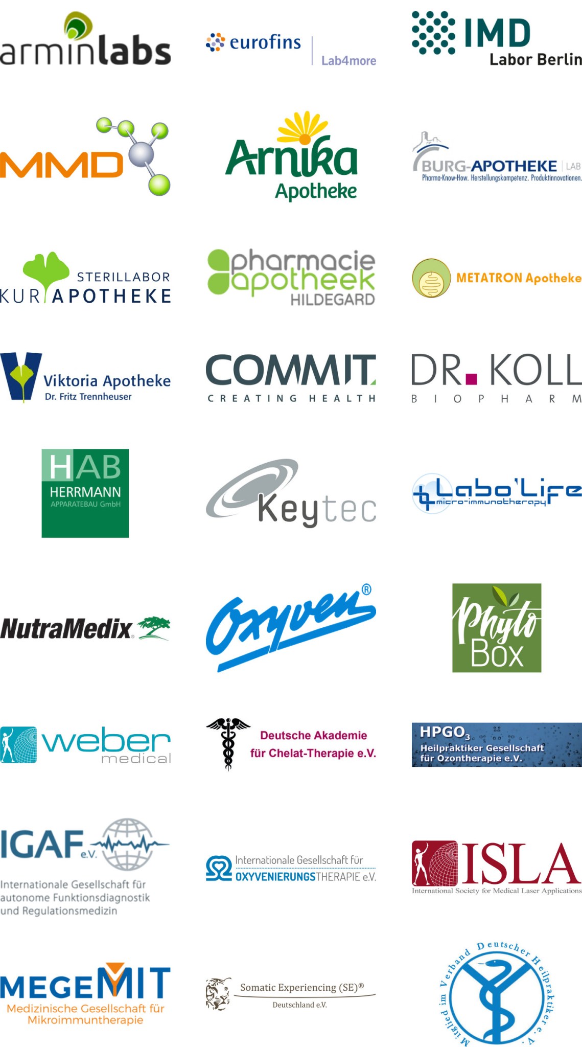 Die Praxis für Burnout und Erschöpfung kooperiert mit verschiedenen medizinischen Laboren, Apotheken und Therapieanbietern.